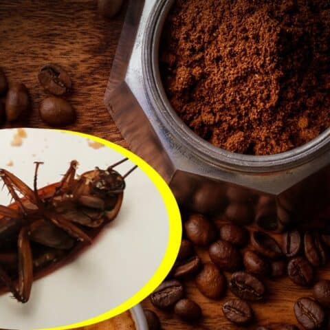 café para ahuyentar moscas y cucarachas