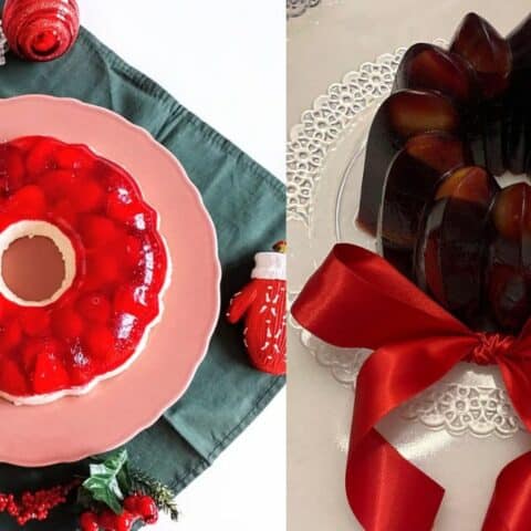 Gelatina de vino tinto y frutas