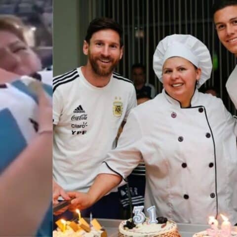 abrazo de messi cocinera