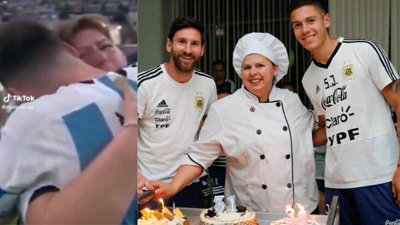 abrazo de messi cocinera