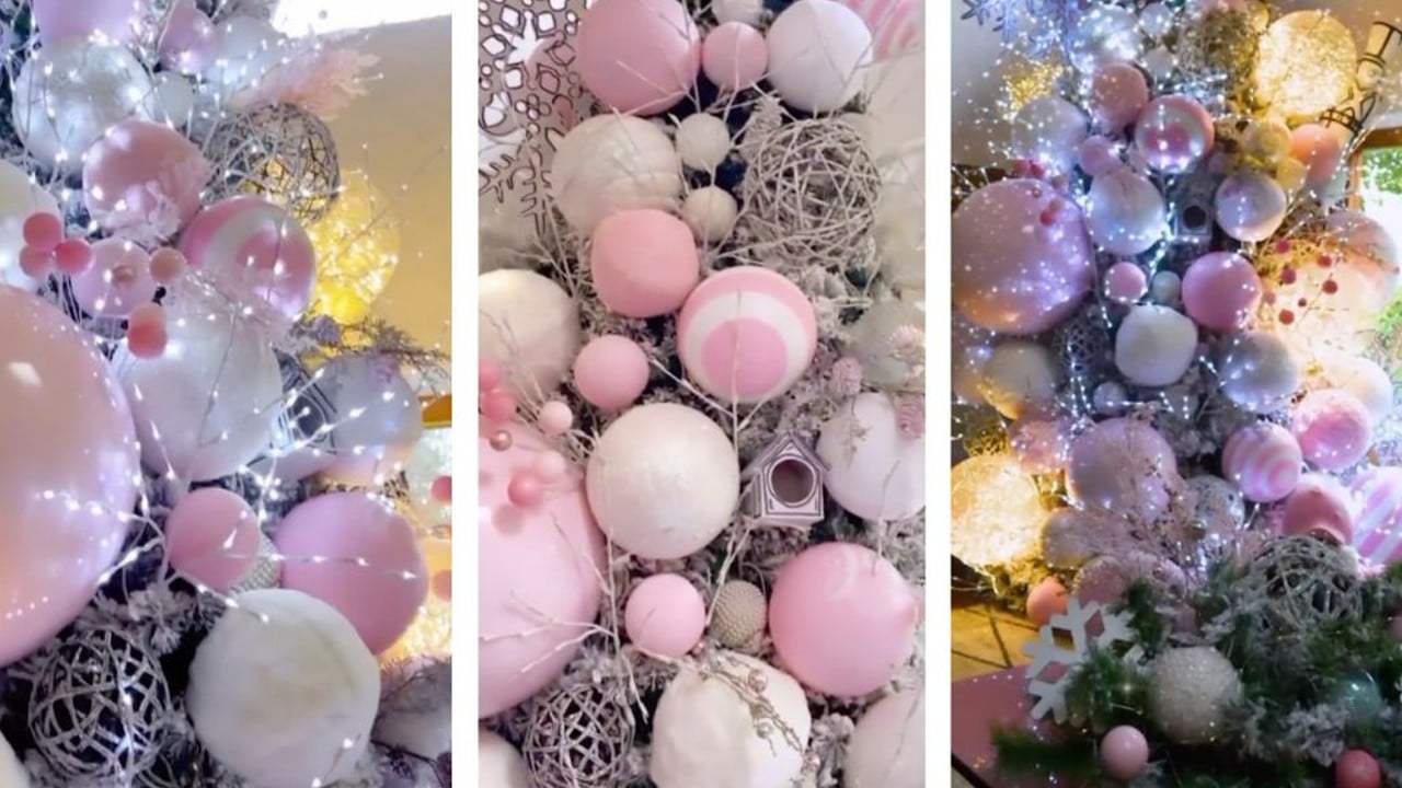 decoración gigante en color rosa