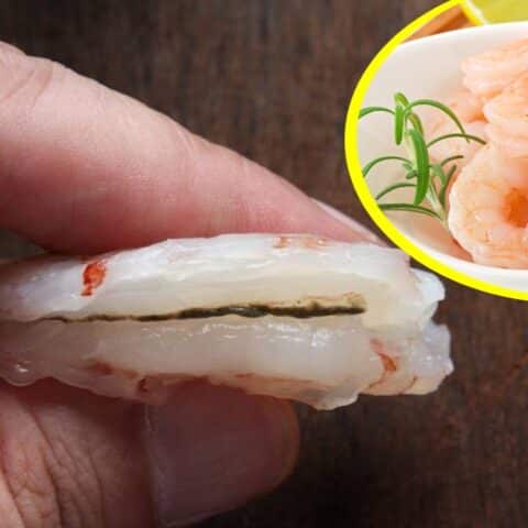 Vena negra de los camarones