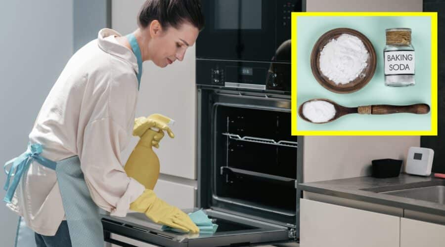 Cómo limpiar la puerta del horno con bicarbonato