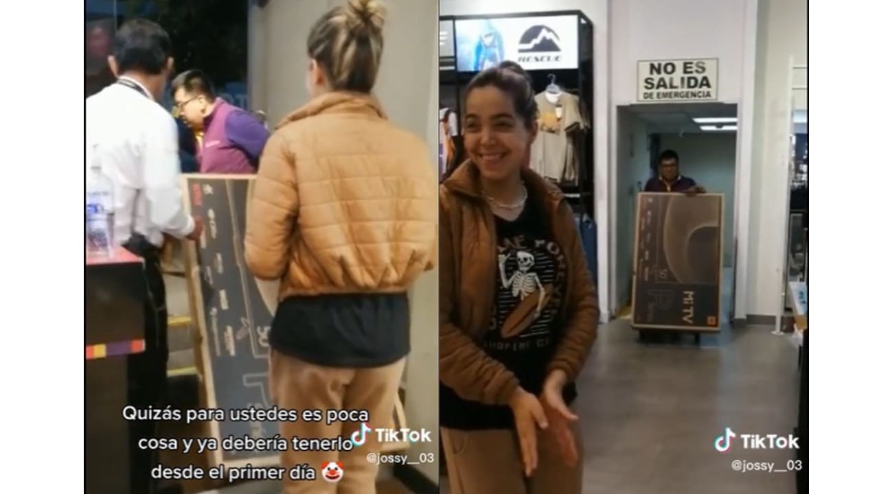 Venezolana celebra que pudo comprar su primera TV