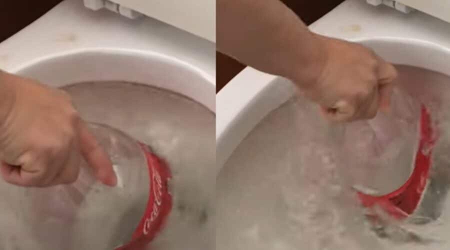 destapar el sanitario con una botella