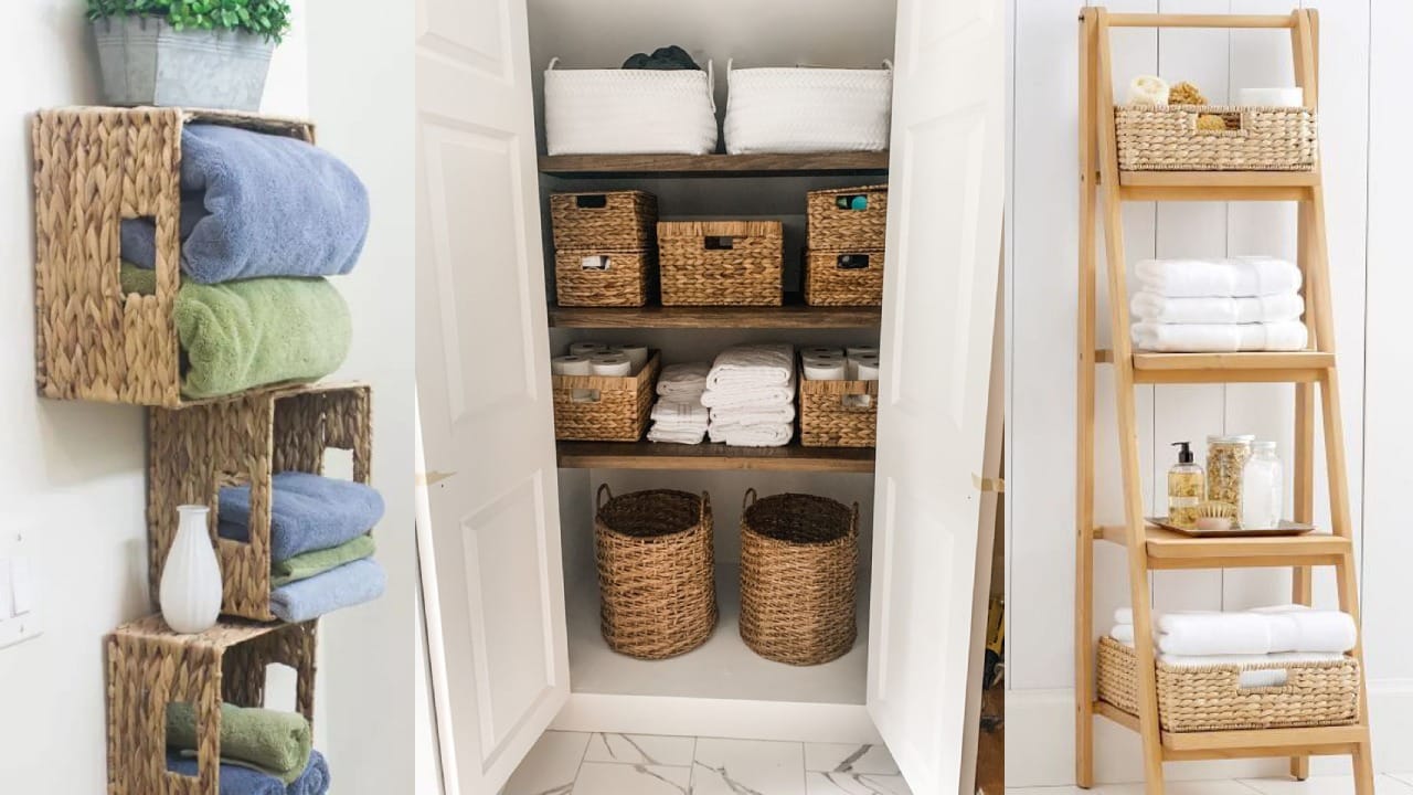 Cómo  guardar las toallas y que tu baño se vea elegante 