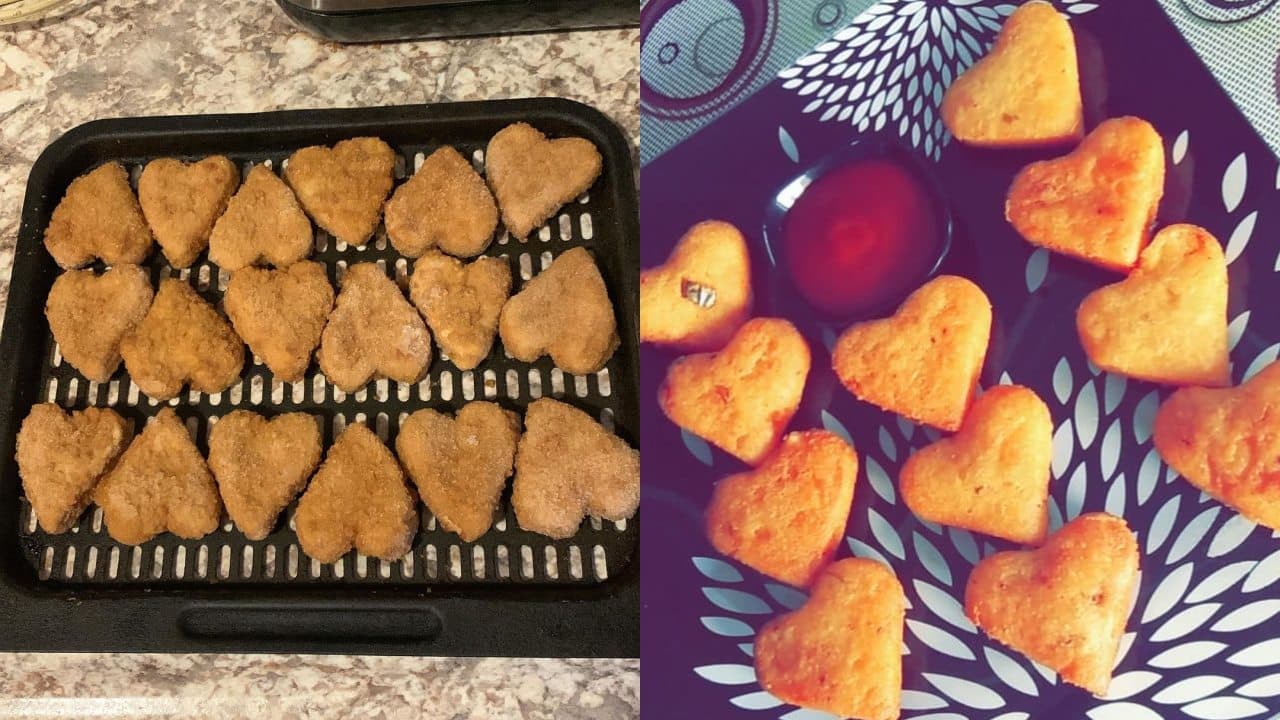 Cómo hacer nuggets de corazón