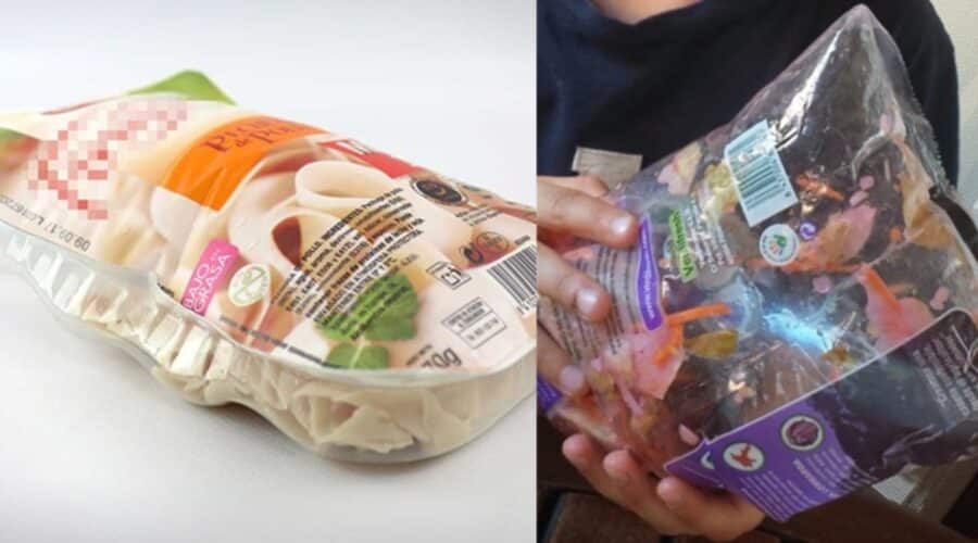 Envase de comida inflado