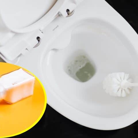 Verter sal en el inodoro