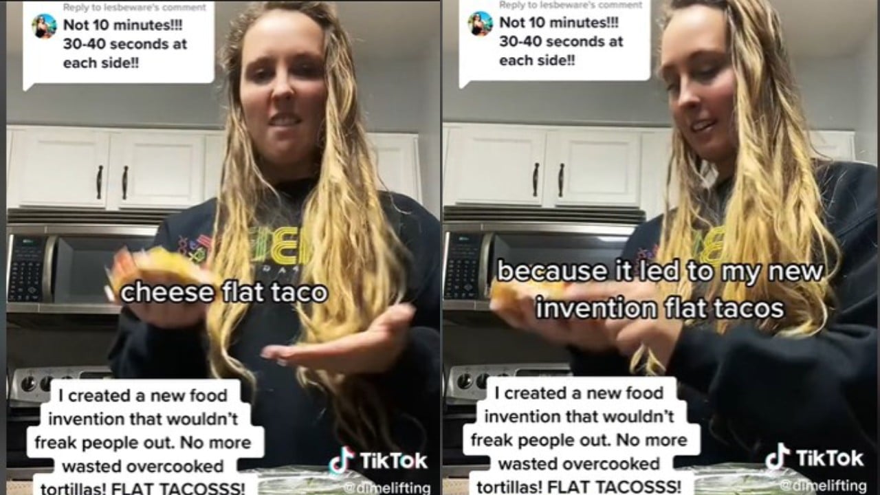 Tiktoker asegura que inventó el 'taco plano'