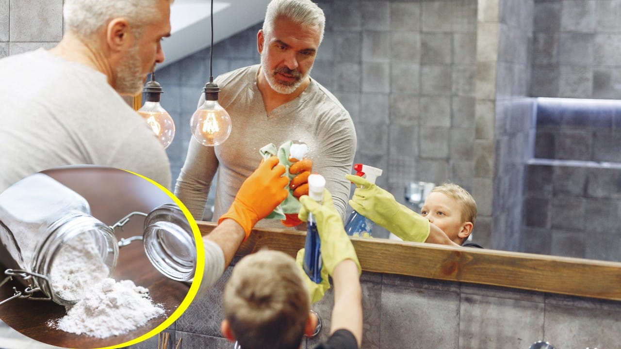 Limpiador de vidrios y espejos con maicena