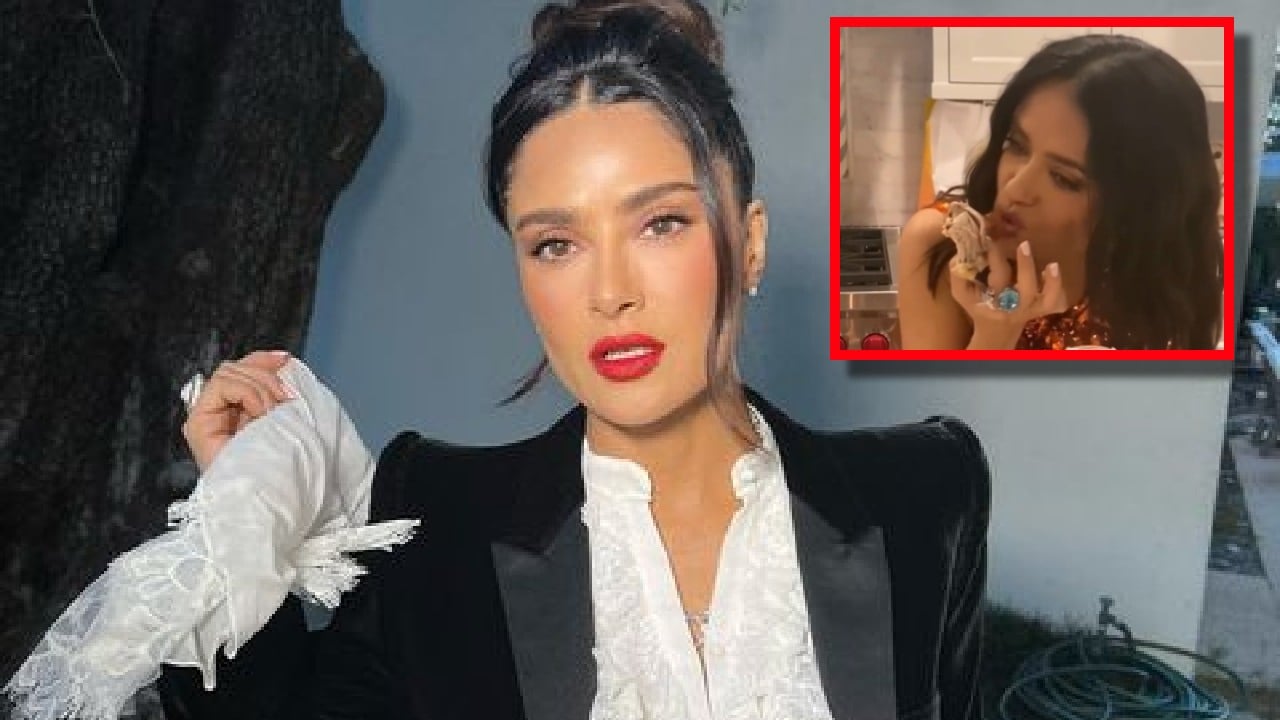Salma Hayek cenó pollo rostizado