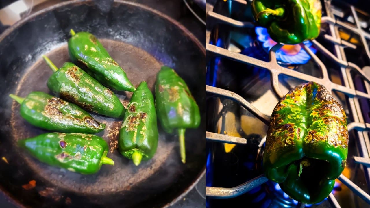 Técnica para pelar chiles poblanos rápido