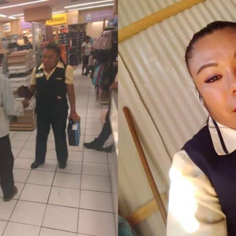 Vendedora le regala zapatos a abuelito