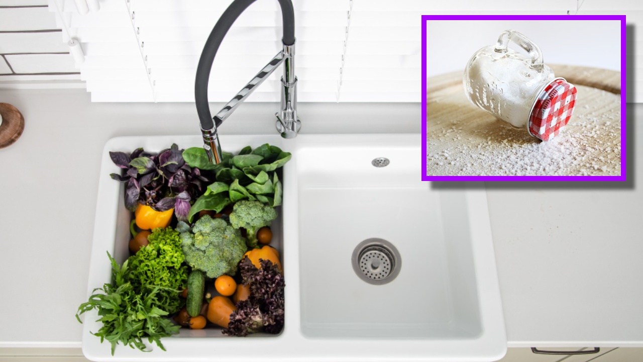 puño de sal en el fregadero