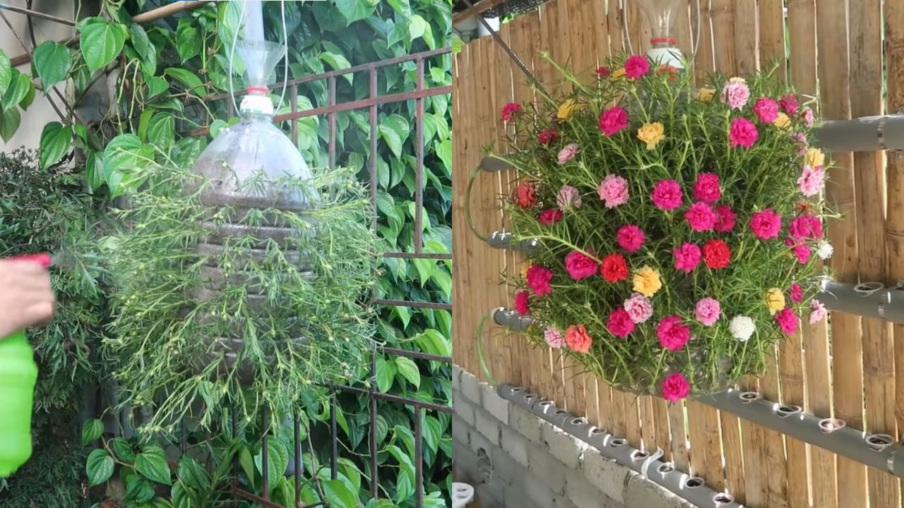 Cómo hacer un jardín colgante con botellas de plástico