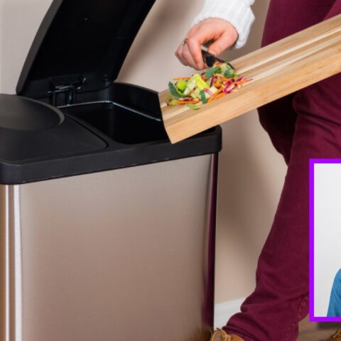 lavar un bote de basura de acero inoxidable