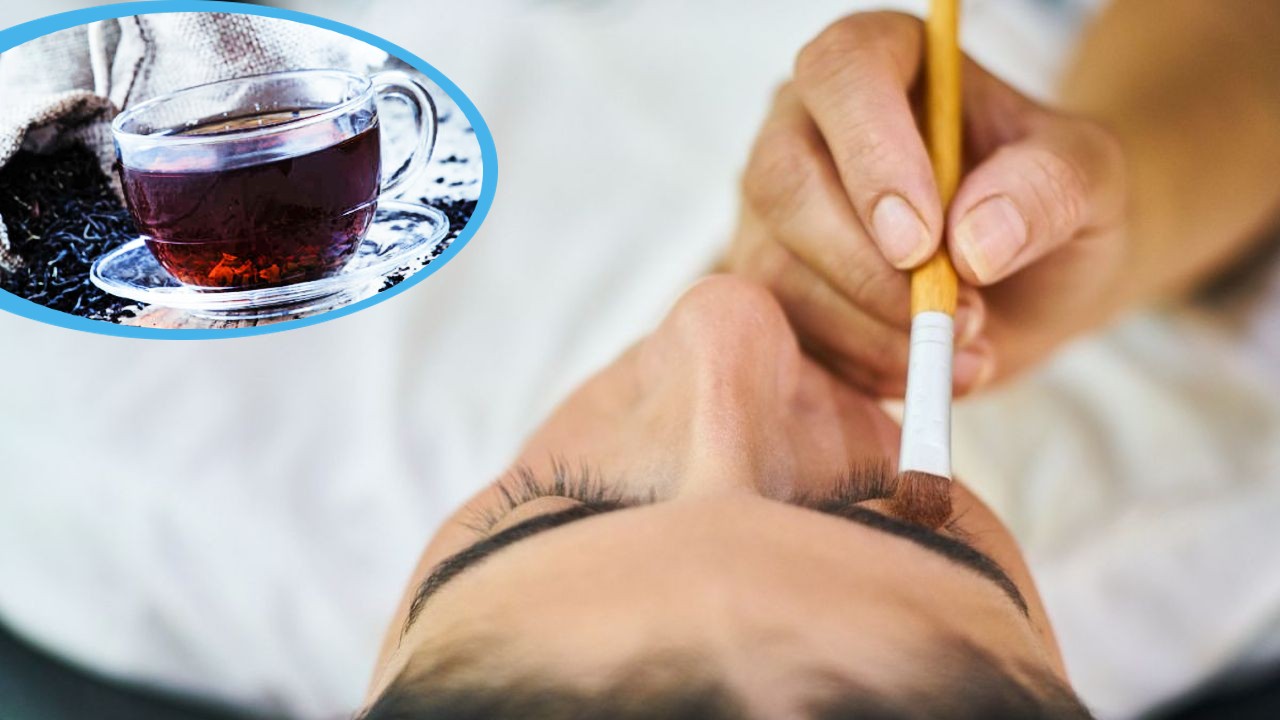 Tinte casero para eliminar canas de cejas