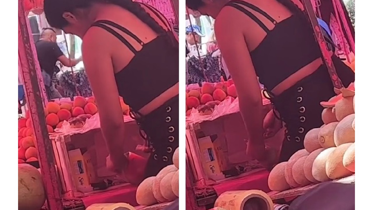 Vendedora de tianguis pone edulcorante a la sandía