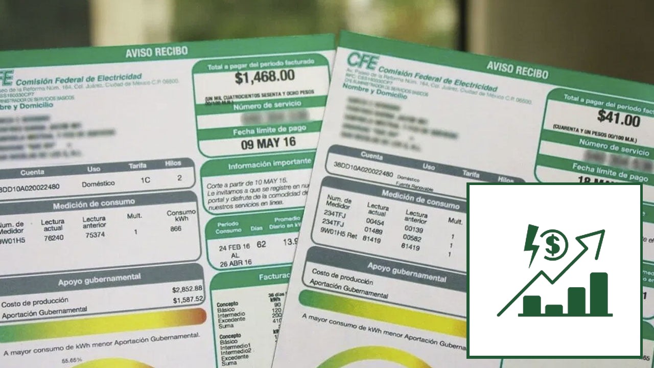 Aumento en el precio del recibo de la luz de CFE