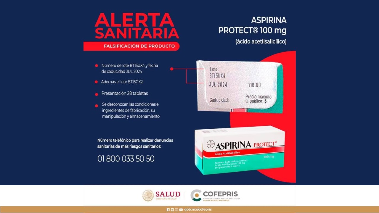 Alerta sanitarioa de Aspirina Protect