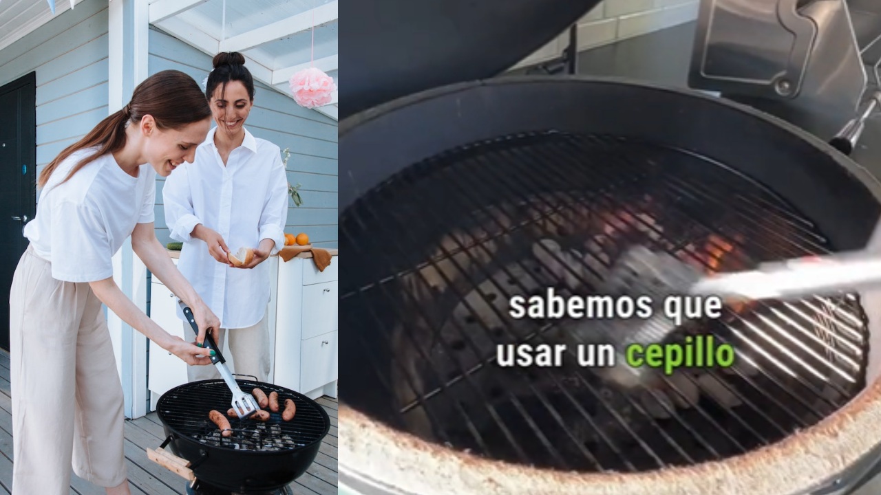 Limpiar la parrilla con cepillos metálicos